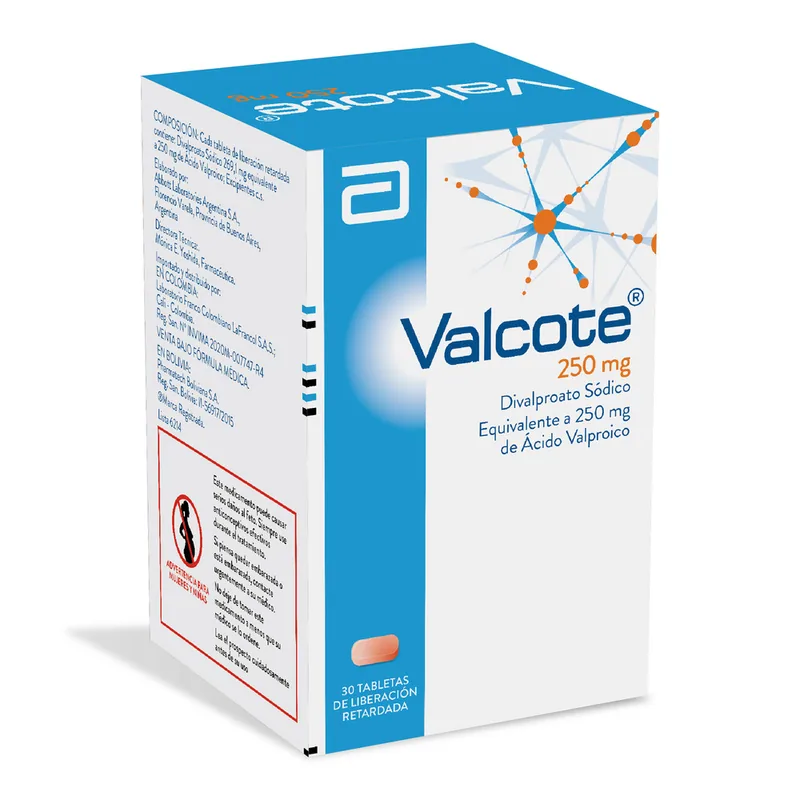 Valcote 250 mg 30 tabletas