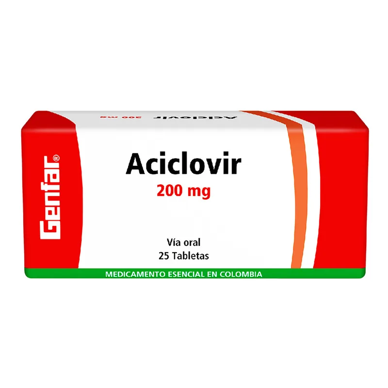 Aciclovir 200 mg 25 tabletas GF