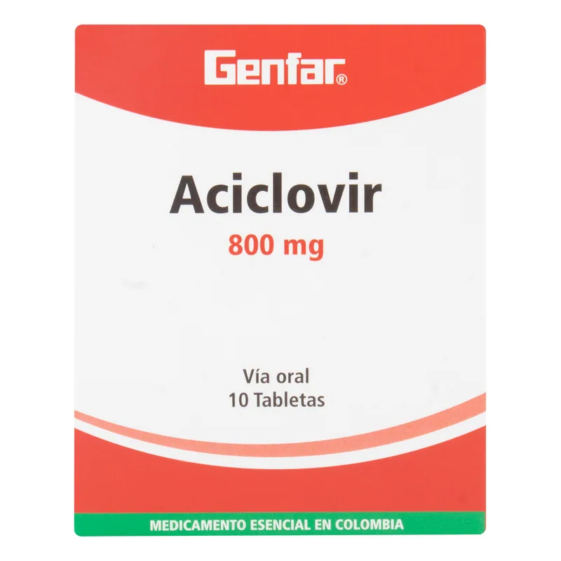 Aciclovir 800 mg 10 tabletas GF