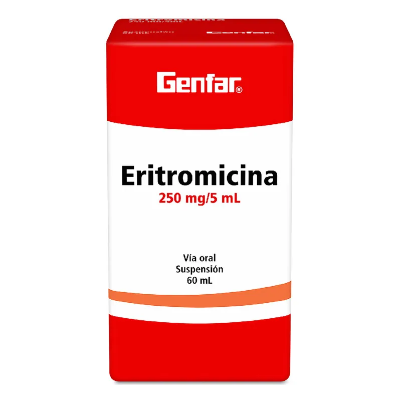 Eritromicina 250 mg suspensión 60 mL GF