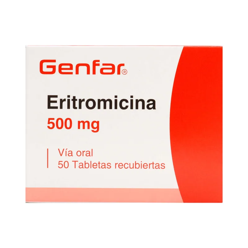 Eritromicina 500 mg 50 tabletas GF