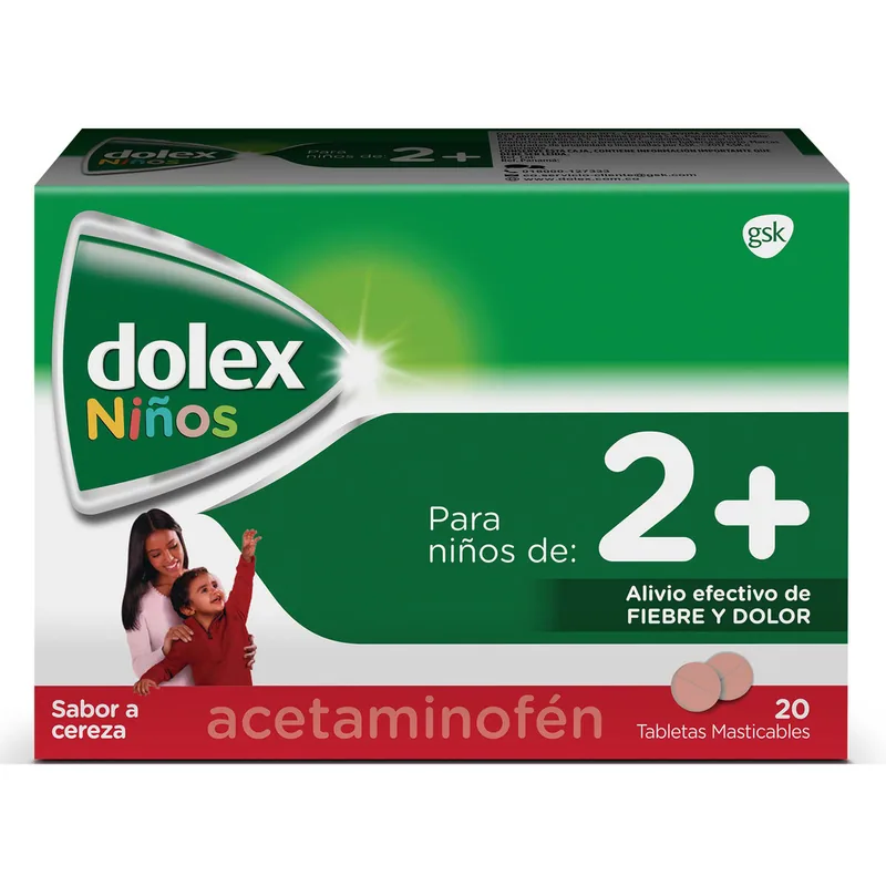 Dolex pediátrico 20 tabletas Masticable