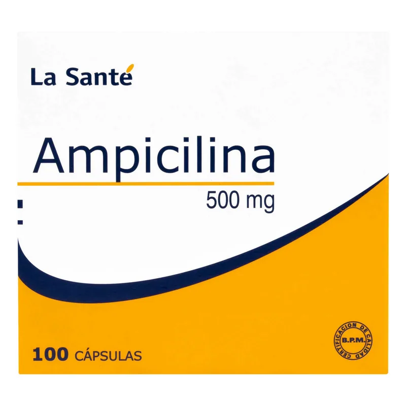 Ampicilina 500 mg 100 cápsulas LS