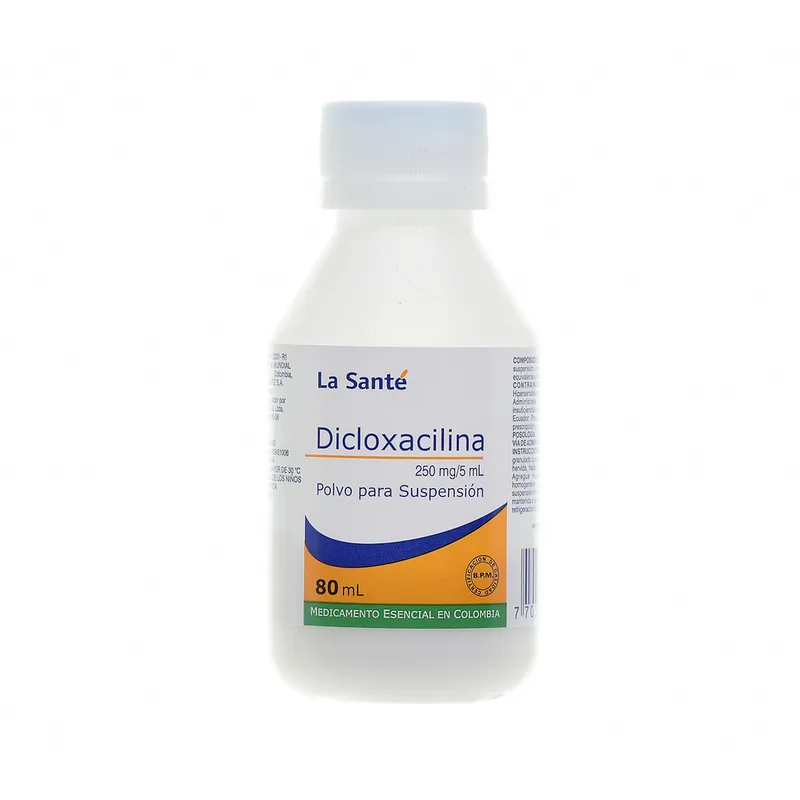 Dicloxacilina 250 mg suspensión 80 mL LS