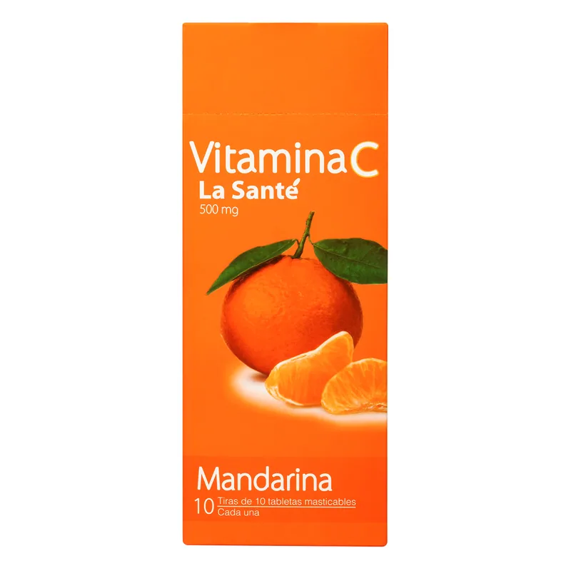Vitamina C 500 mg Mandarina 100 tabletas LS