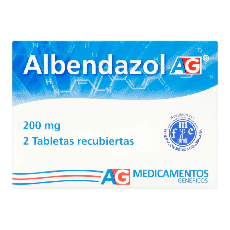 Albendazol 200 mg 2 tabletas AG