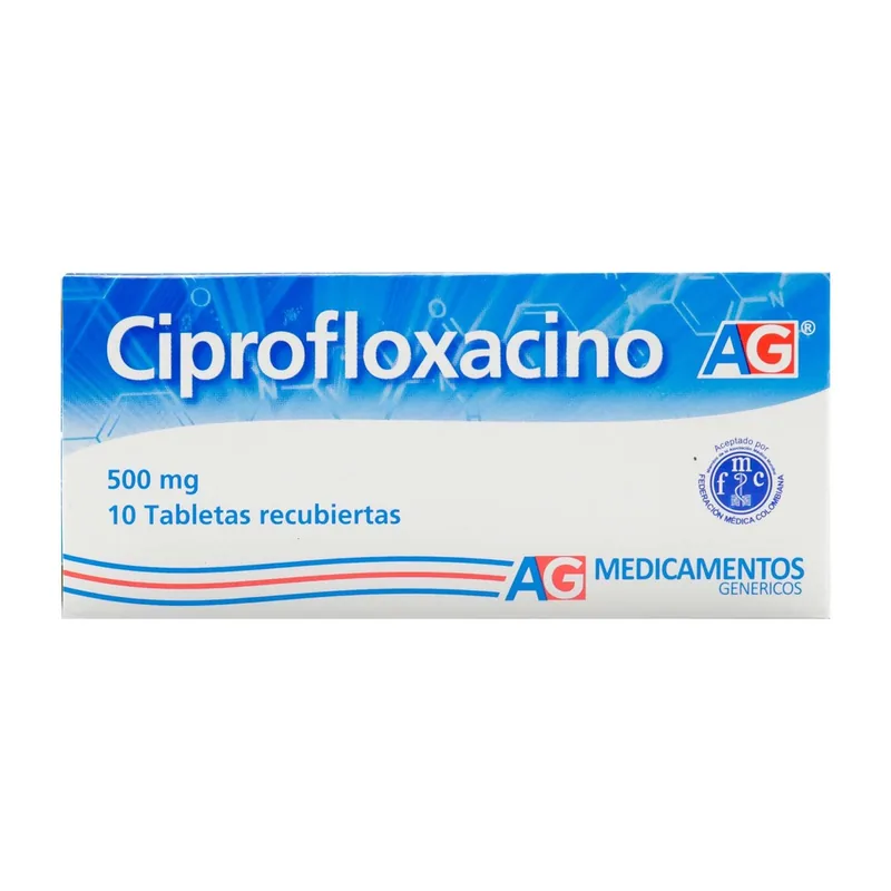 Ciprofloxacina 500 mg 10 tabletas AG