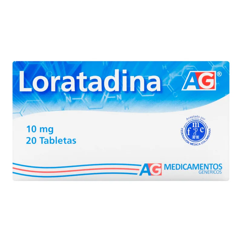 Loratadina 10 mg 20 tabletas AG