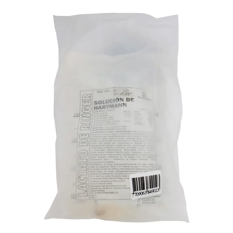 Solución Lactato Ringer 500 mL Quibi Bols