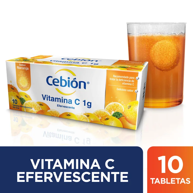 Cebión 1 g 10 tabletas Eferves Naranja