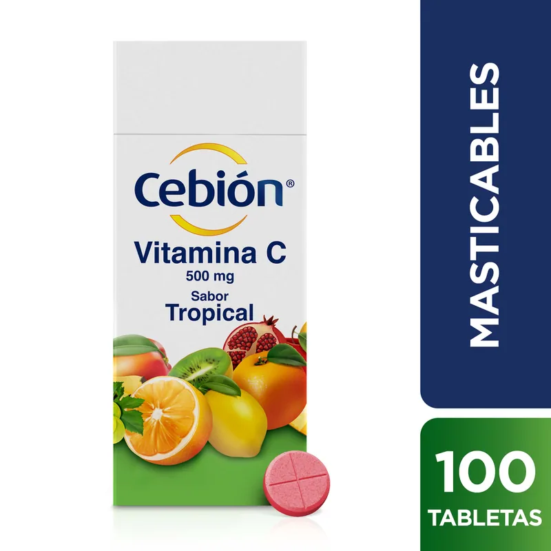 Cebión Masticable Tropical 100 tabletas