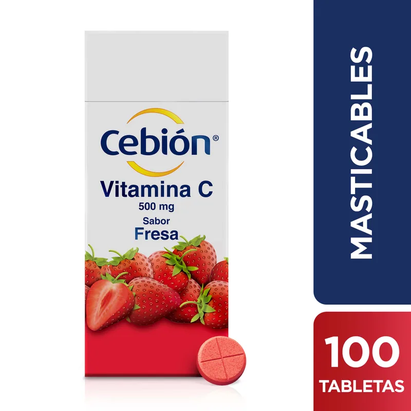 Cebión Masticable Fresa 100 tabletas