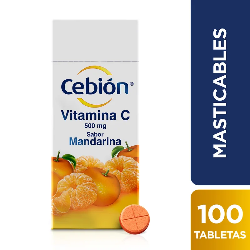 Cebión Masticable Mandarina 100 tabletas