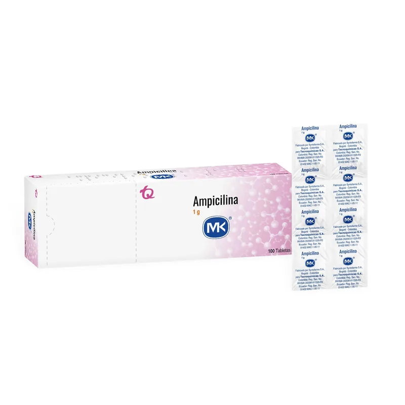 Ampicilina 1 g 100 tabletas MK