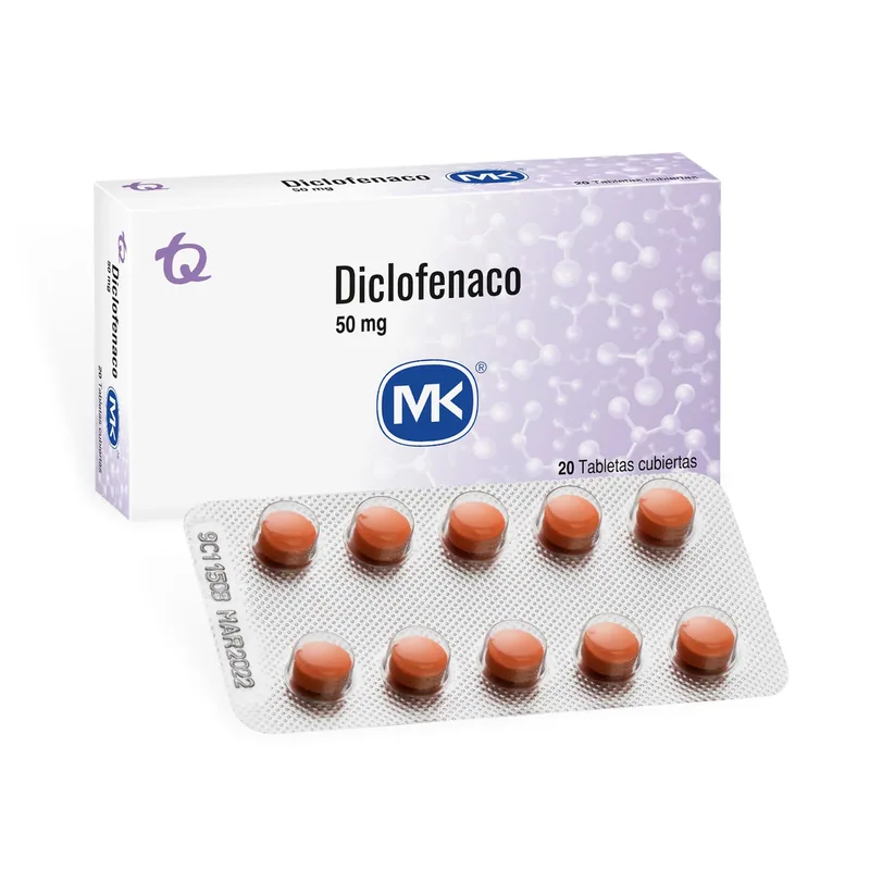 Diclofenaco 50 mg 20 tabletas MK