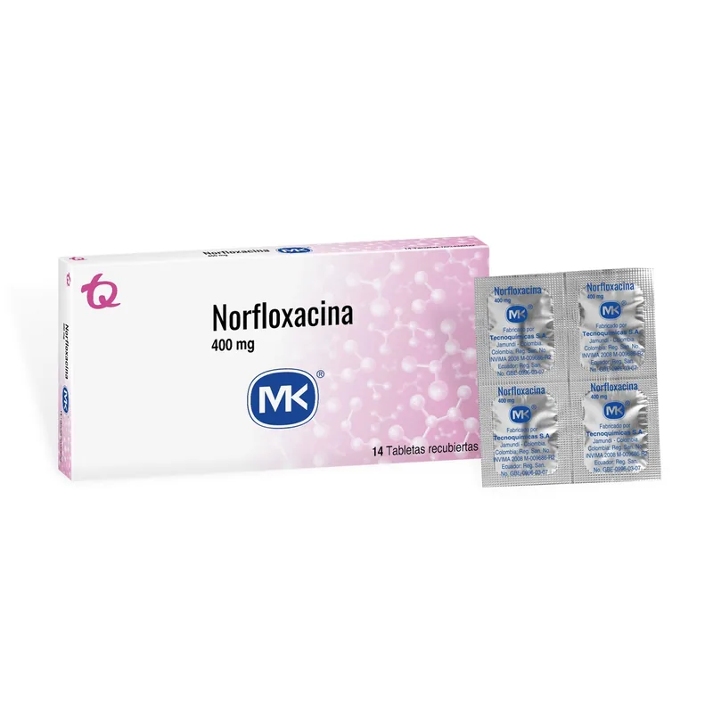 Norfloxacina 400 mg 14 tabletas MK