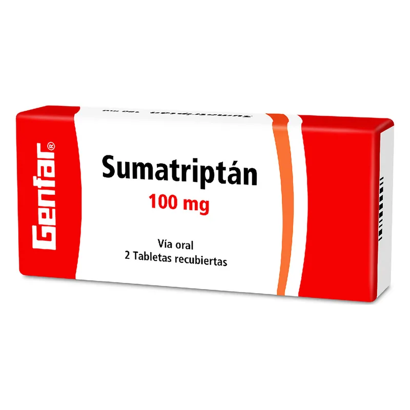 Sumatriptan 100 mg 2 tabletas GF