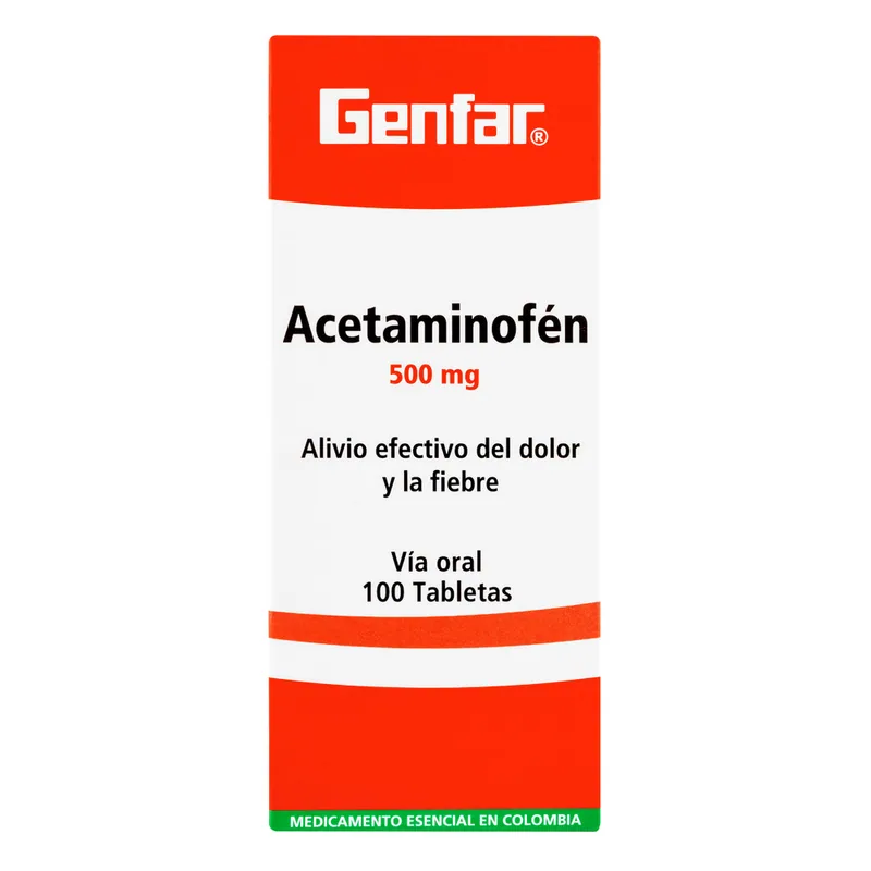 Acetaminofén 500 mg 100 tabletas GF