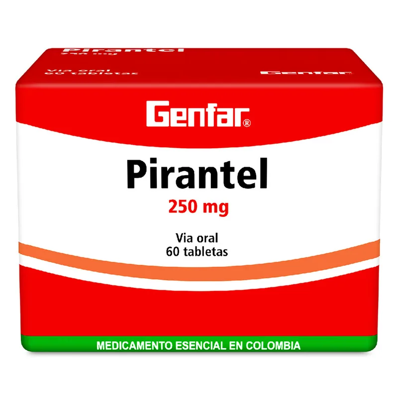 Pamoato Pirantel 250 mg 60 tabletas GF