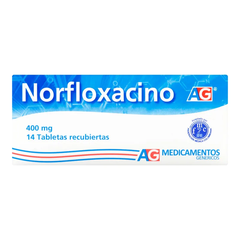 Norfloxacino 400 mg 14 tabletas AG