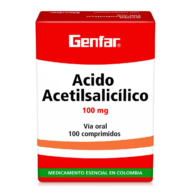 Ácido acetilsalicílico 100 mg 100 tabletas GF