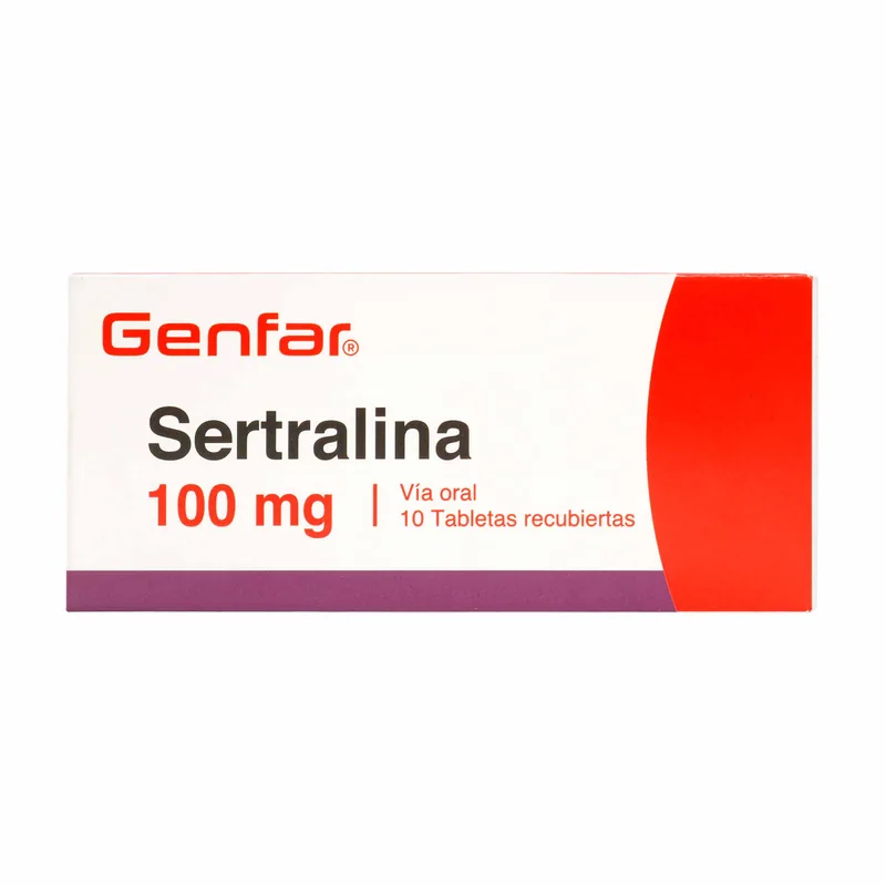 Sertralina 100 mg 10 tabletas GF