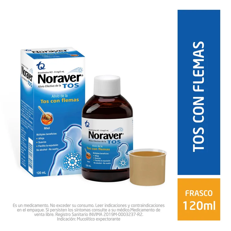 Noraver Tos Miel Adulto jarabe 120 mL
