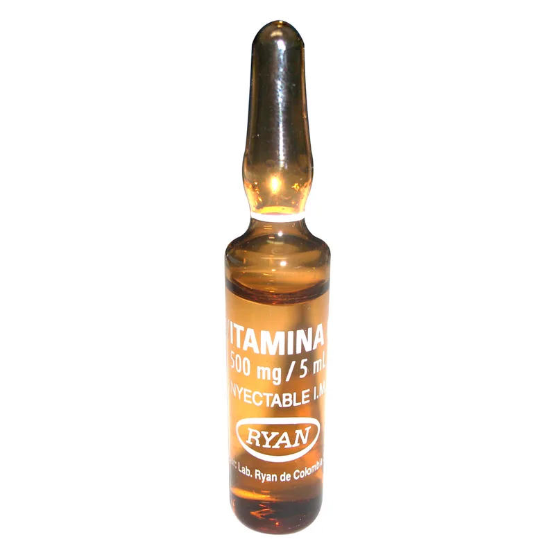 Vitamina C 500 mg 5 mL ampollas Ry 10 ampolla