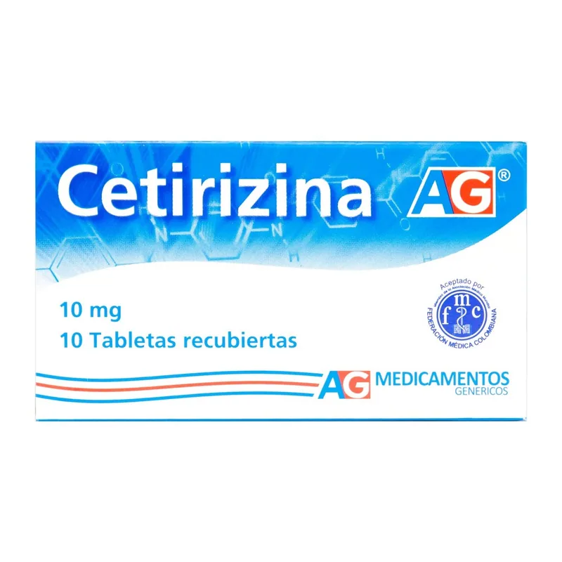 Cetirizina 10 mg 10 tabletas AG