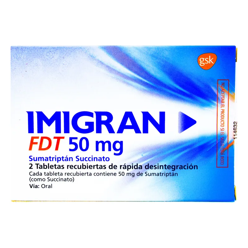 Imigran Fdt 50 mg 2 tabletas