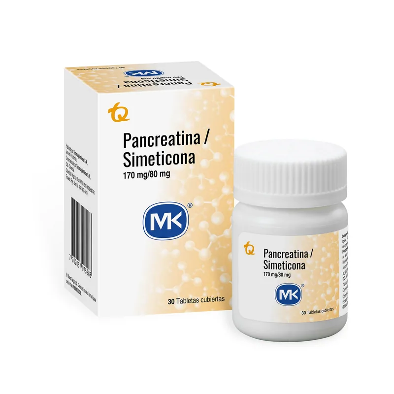 Pancreatina Simeticona 30 tabletas MK