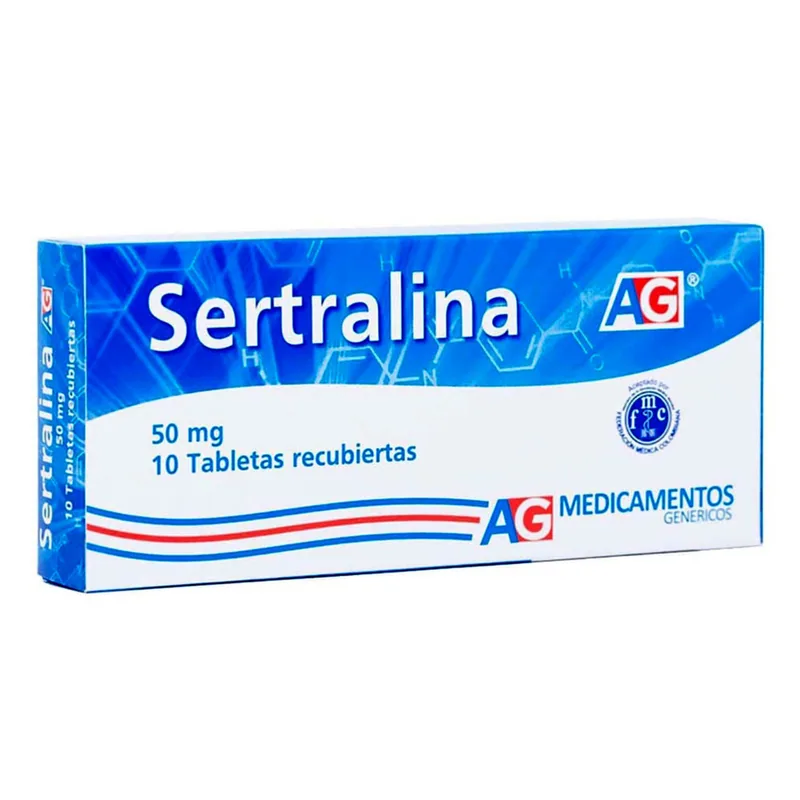 Sertralina 50 mg 10 tabletas AG