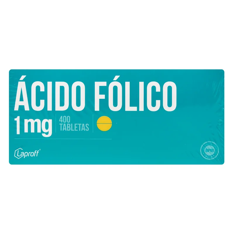 Ácido fólico 1 mg 400 tabletas LP