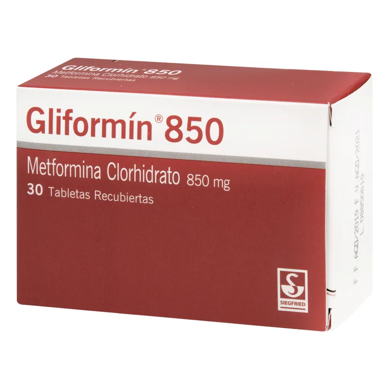 Gliformin Metformina 850 mg 30 tabletas