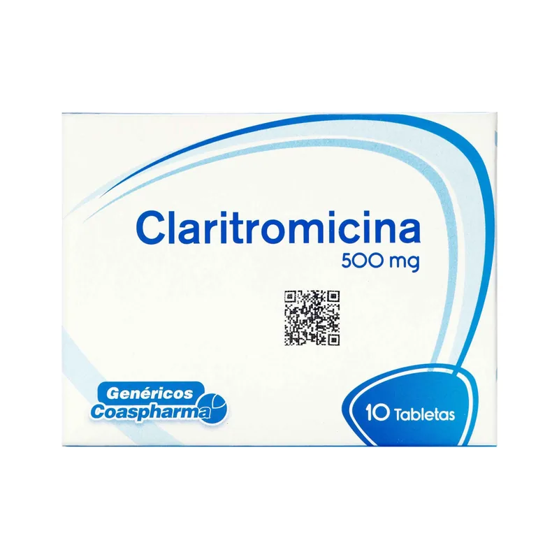 Claritromicina 500 mg 10 tabletas COA