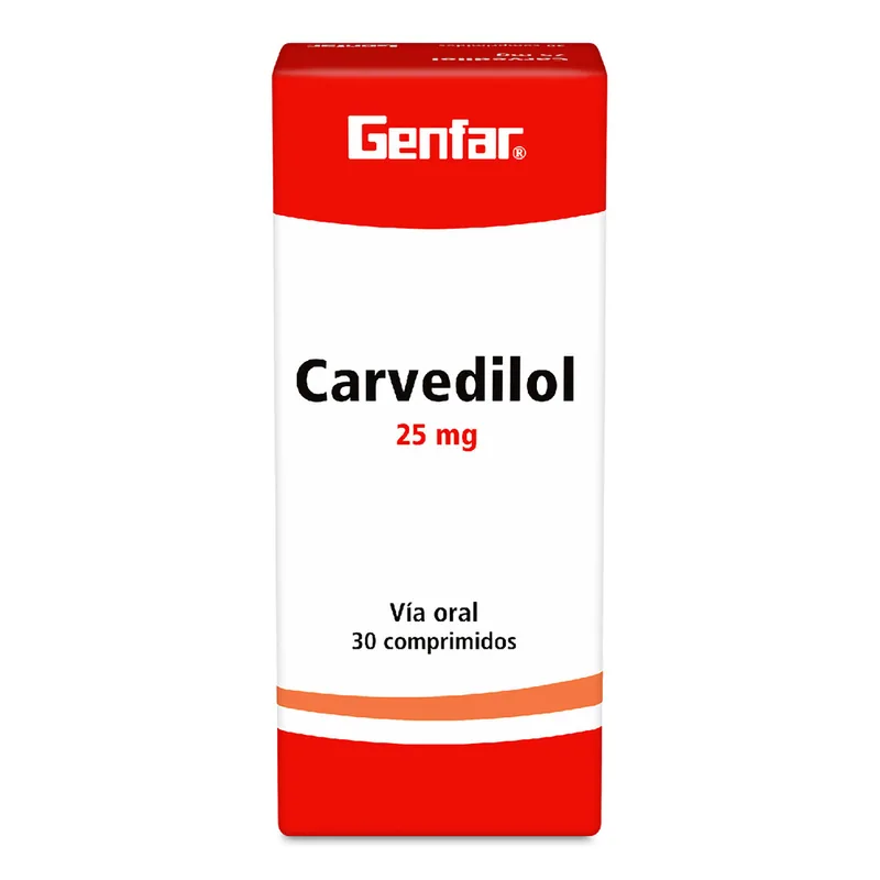 Carvedilol 25 mg 30 tabletas GF