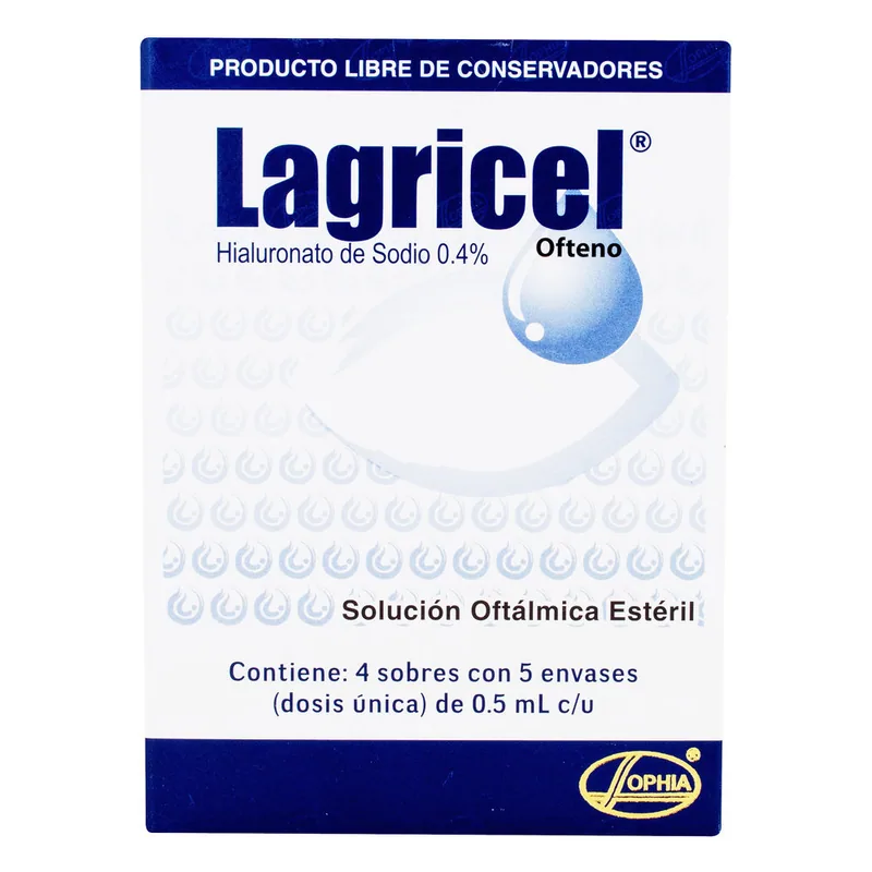 Lagricel Ofteno 0.4% S/oftálmico 20 Envases