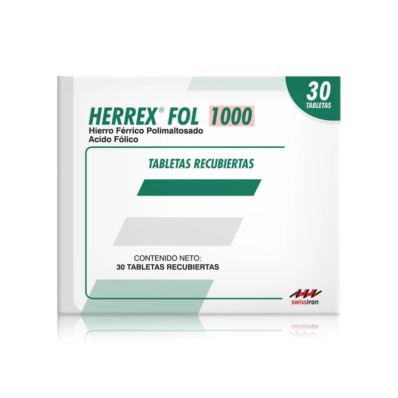 Herrex Fol 1000 mg 30 tabletas