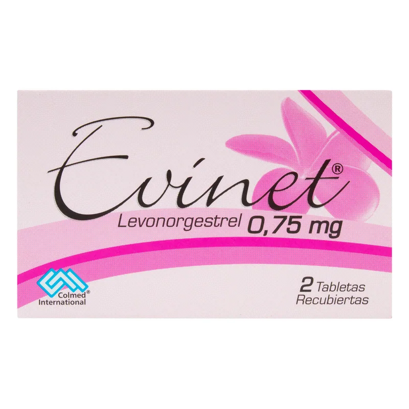 Evinet 0.75 mg 2 tabletas