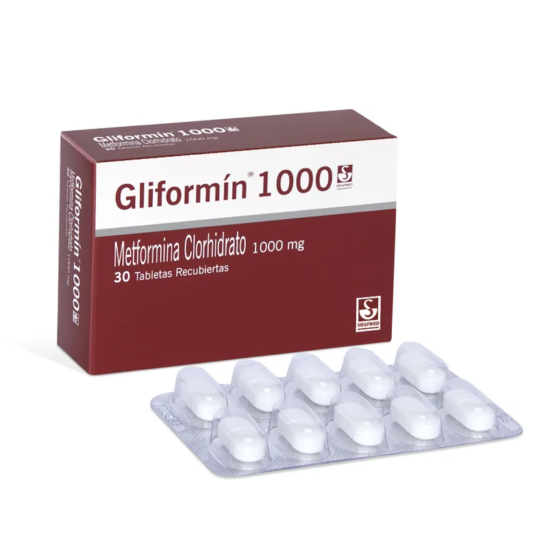 Gliformin Metformina 1000 mg 30 tabletas