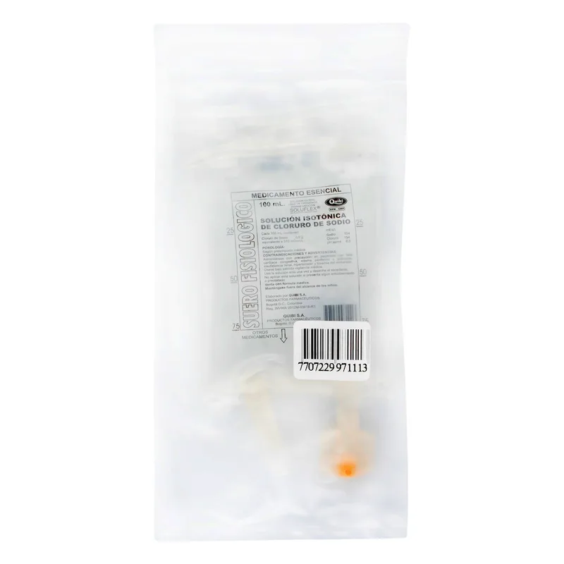 Suero fisiológico Quibi Bolsa 100 mL