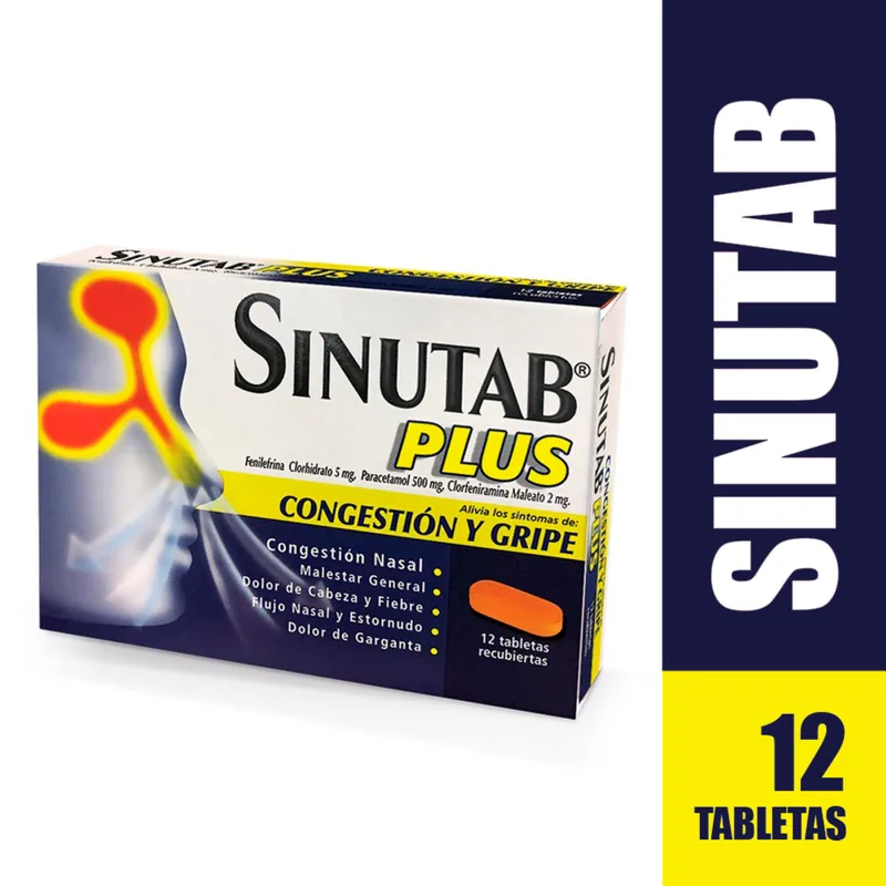 Sinutab Plus 12 tabletas