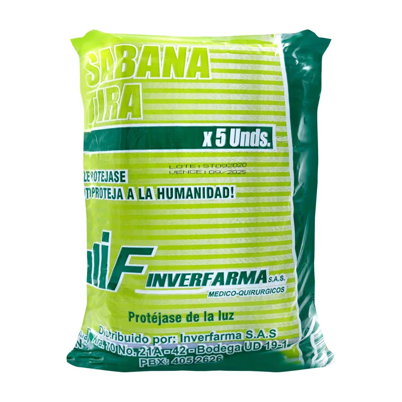 Sabana Desechable 5 unidades Tira Inverfarma