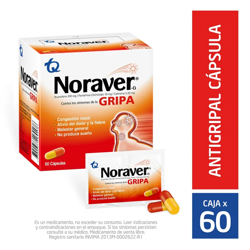Noraver g Contra la Gripa 60 cápsulas