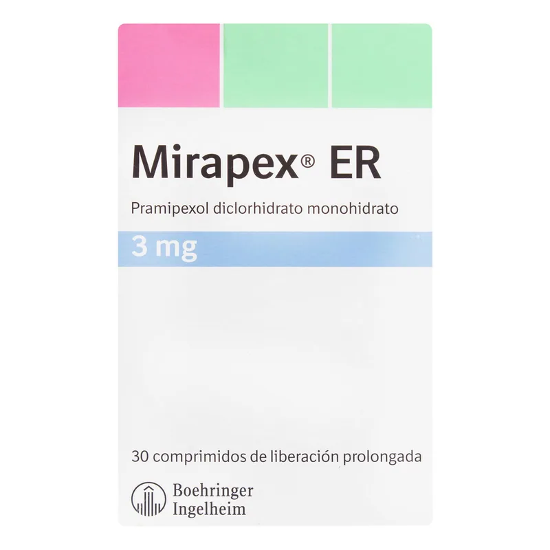 Mirapex ER 3 mg 30 tabletas