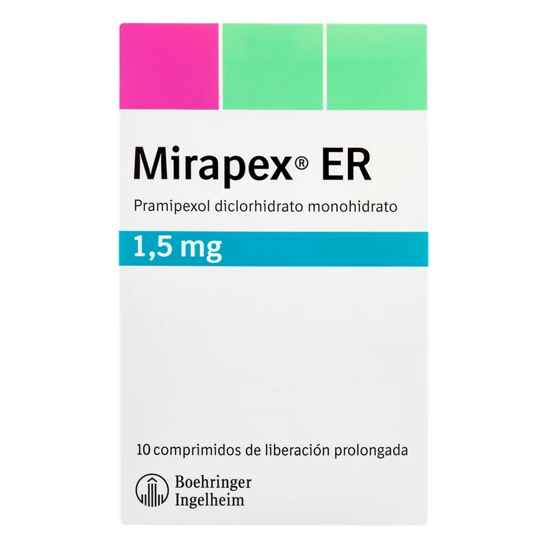 Mirapex ER 1.5 mg 10 tabletas