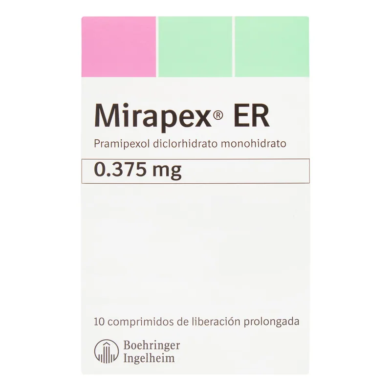 Mirapex ER 0.375 mg 10 tabletas