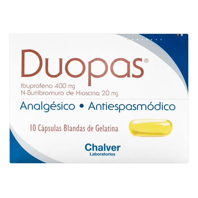 Duopas 400/20 mg 10 cápsulas Blan de Gelatina