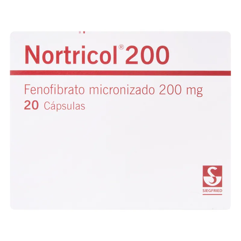 Nortricol 200 mg 20 cápsulas