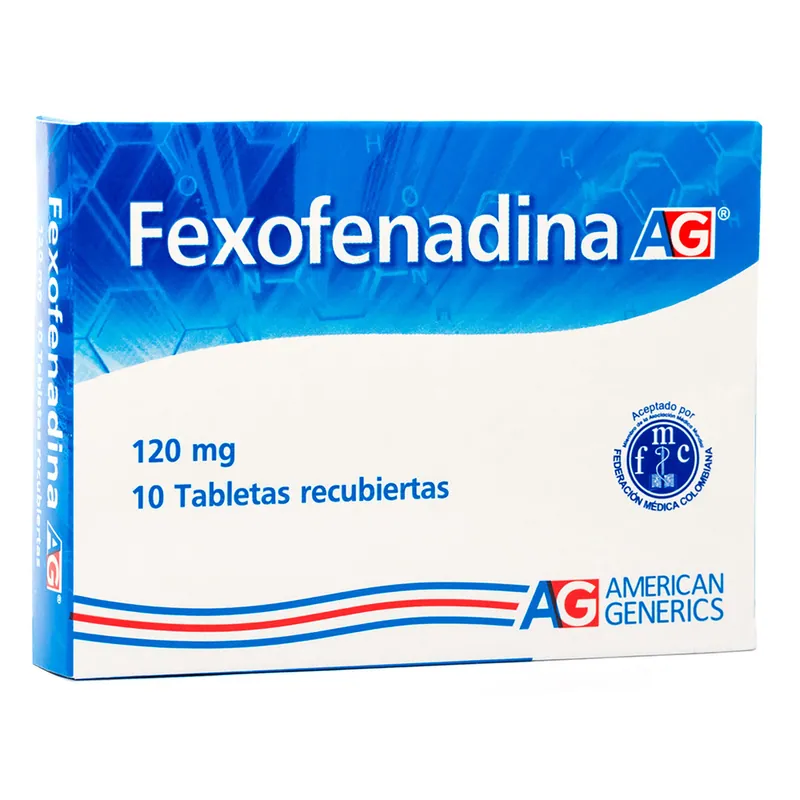 Fexofenadina 120 mg 10 tabletas AG